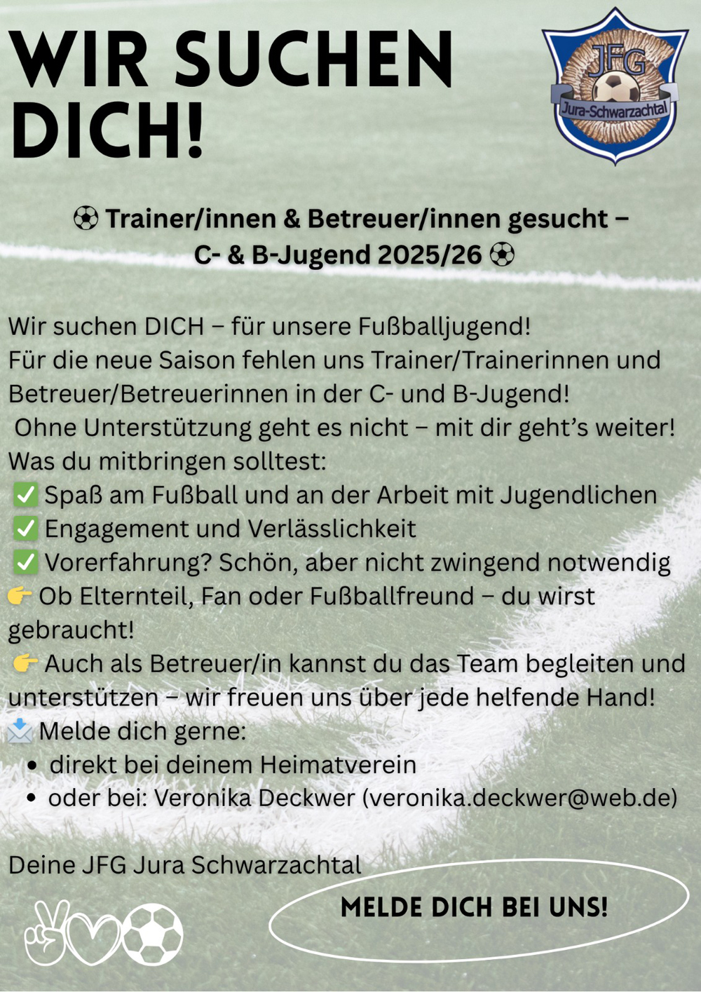 Wir suchen DICH... Trainer, Betreuer